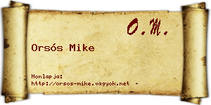 Orsós Mike névjegykártya