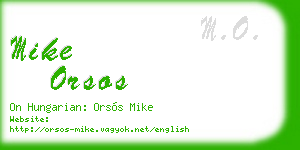 mike orsos business card
